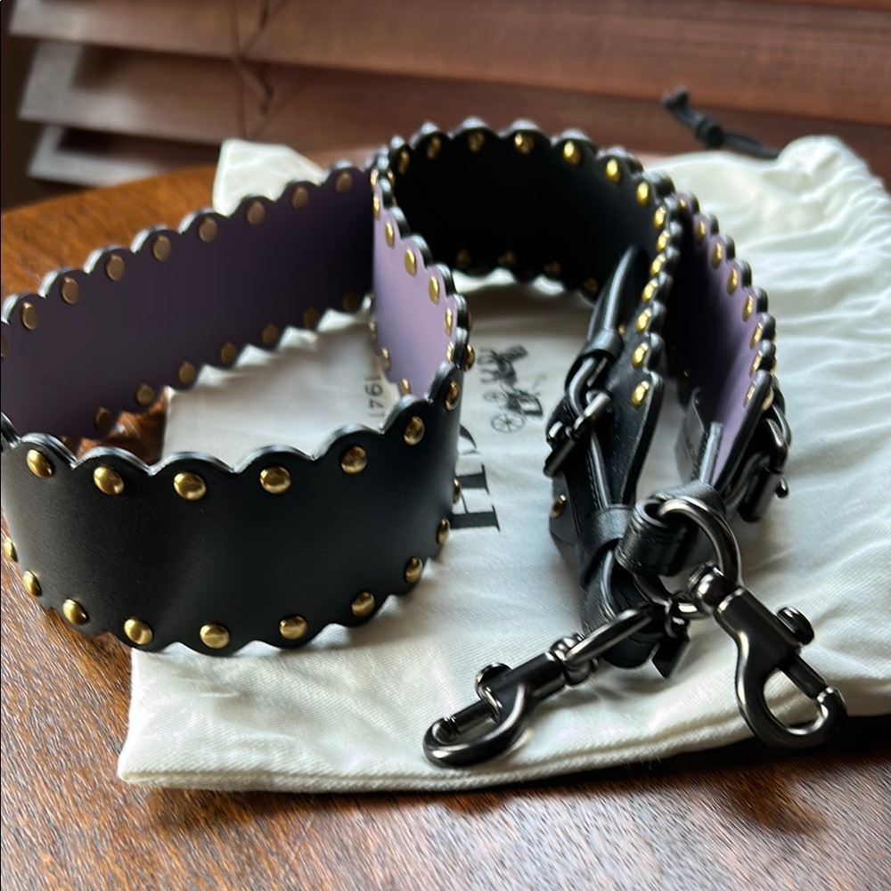 Coach Scallop Rivet Leather Strap